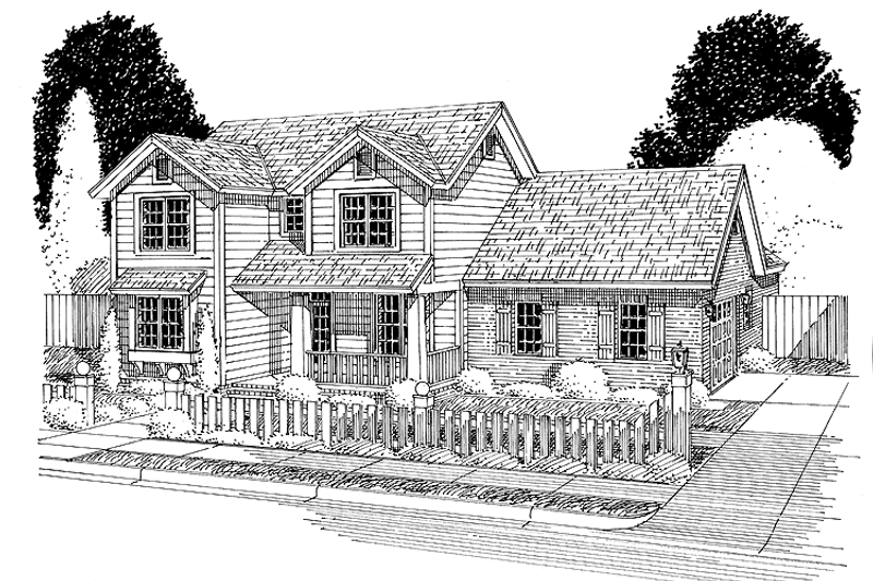 Home Plan - Exterior - Front Elevation 3 for Traditional House Plan #513-2134 - 4 bed, 3.5 bath