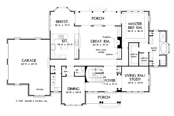 Floor Plan - Main Floor for Traditional House Plan #929-418 - 4 bed, 3.5 bath