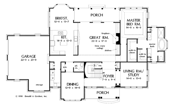 Dream House Plan - Traditional Floor Plan - Main Floor Plan #929-418
