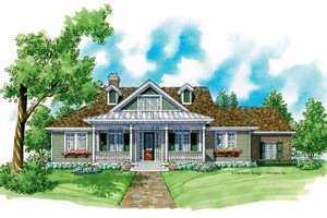 Country Exterior - Front Elevation Plan #930-218