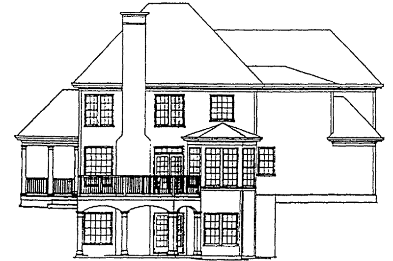 Home Plan - Exterior - Rear Elevation for Colonial House Plan #429-115 - 3 bed, 3.5 bath