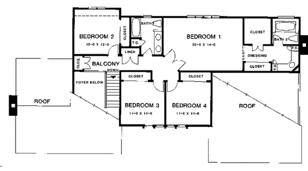 Architectural House Design - Contemporary Floor Plan - Upper Floor Plan #1001-146