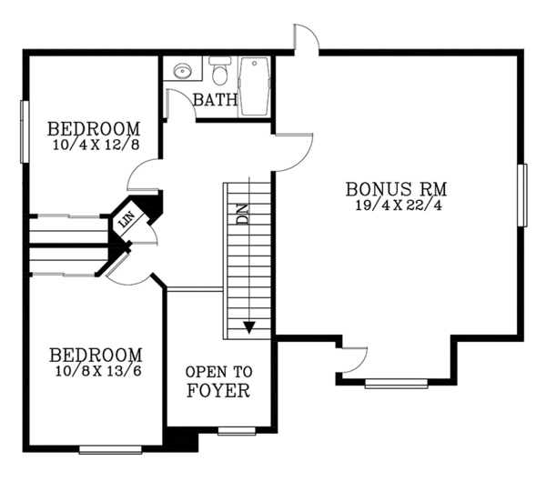 House Plan Design - Traditional Floor Plan - Upper Floor Plan #53-578