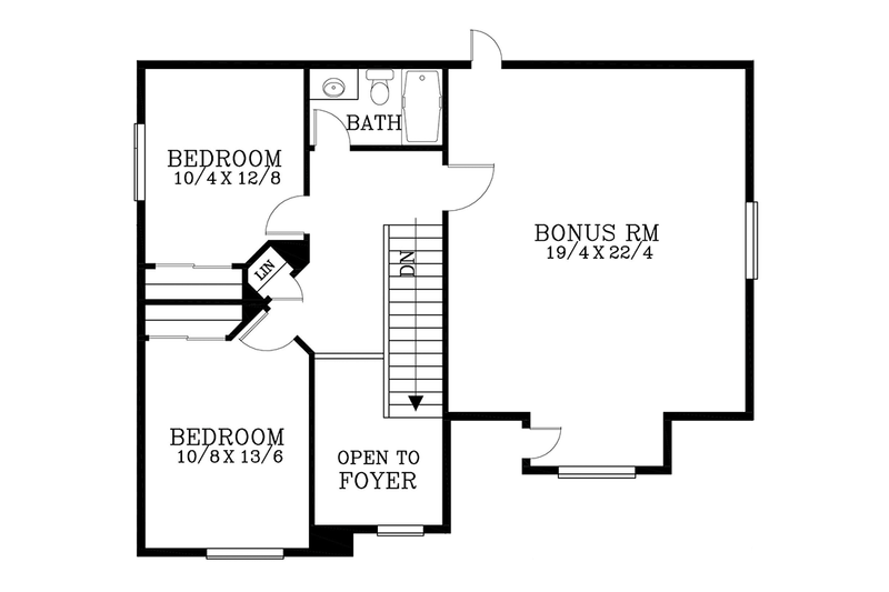 House Design - Floor Plan - Upper Floor for Traditional House Plan #53-578 - 3 bed, 3 bath