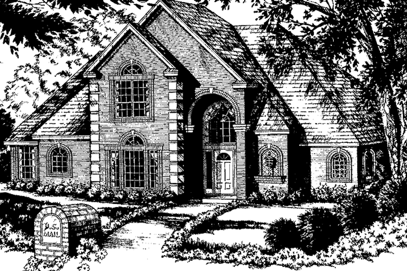 Home Plan - Exterior - Front Elevation 3 for European House Plan #40-450 - 3 bed, 2.5 bath