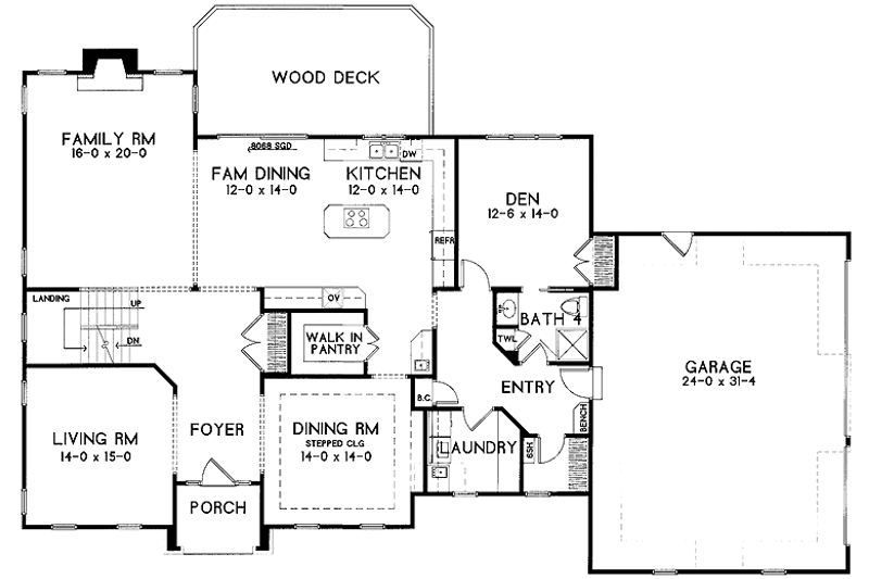 Home Plan - Floor Plan - Main Floor for Classical House Plan #328-459 - 4 bed, 4 bath