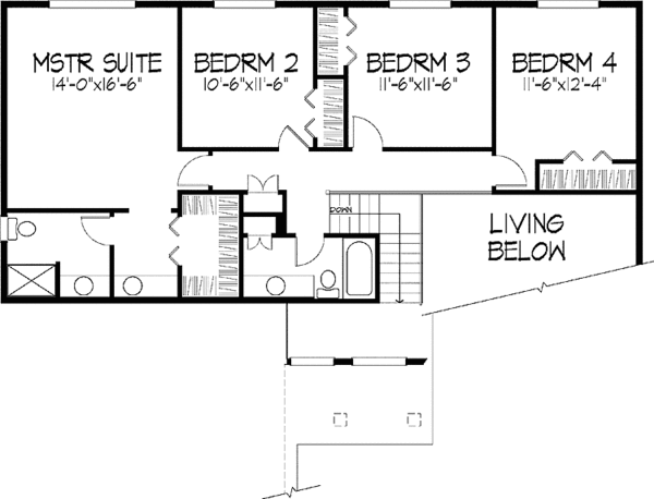 Architectural House Design - Contemporary Floor Plan - Upper Floor Plan #51-913