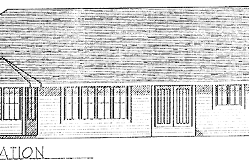 House Plan Design - Exterior - Rear Elevation for Ranch House Plan #70-1301 - 3 bed, 2.5 bath