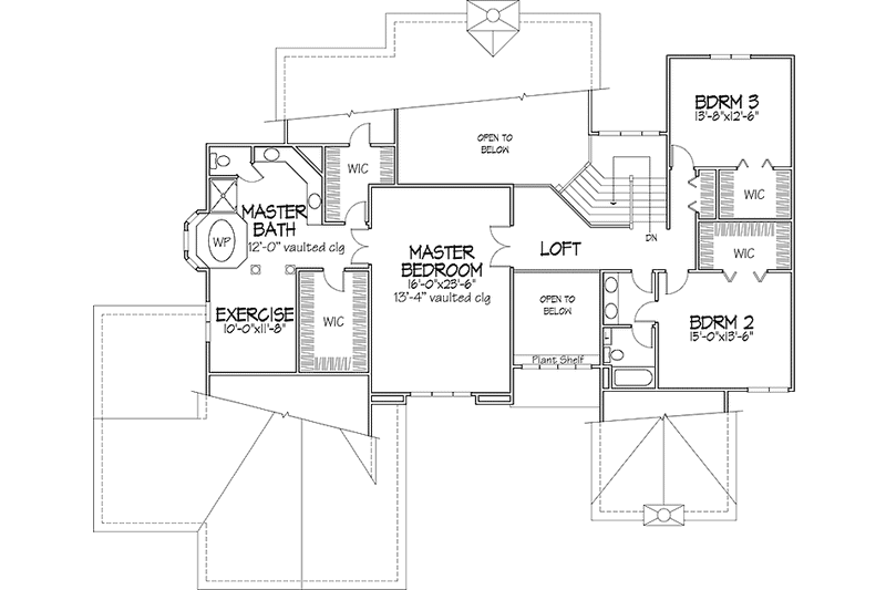 Home Plan - Floor Plan - Upper Floor for Contemporary House Plan #320-1112 - 4 bed, 3 bath