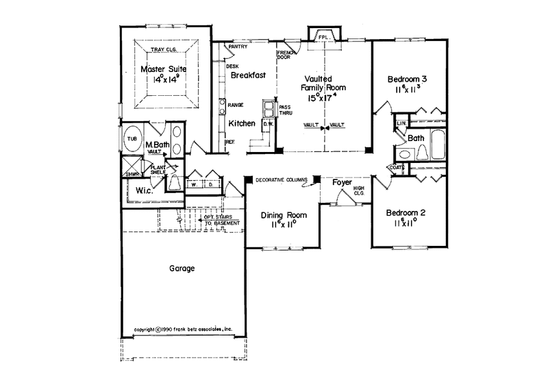 Home Plan - Floor Plan - Main Floor for Ranch House Plan #927-54 - 3 bed, 2 bath
