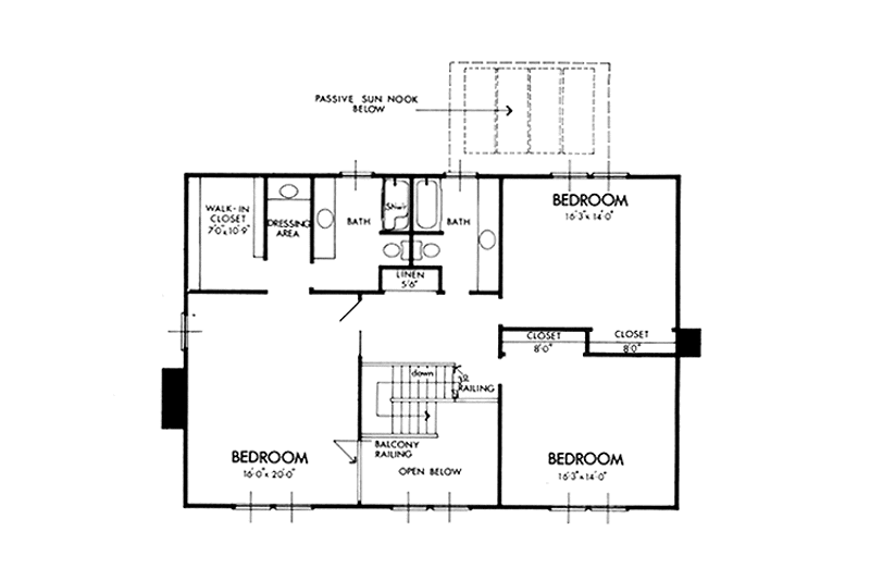 Dream House Plan - Floor Plan - Upper Floor for Colonial House Plan #320-1262 - 3 bed, 2.5 bath