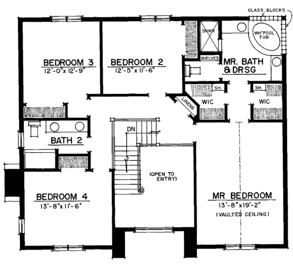 Home Plan - Traditional Floor Plan - Upper Floor Plan #1016-26