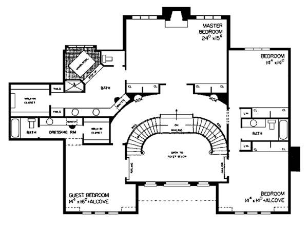 Architectural House Design - Tudor Floor Plan - Upper Floor Plan #72-793