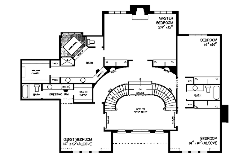 Home Plan - Floor Plan - Upper Floor for Tudor House Plan #72-793 - 4 bed, 3 bath