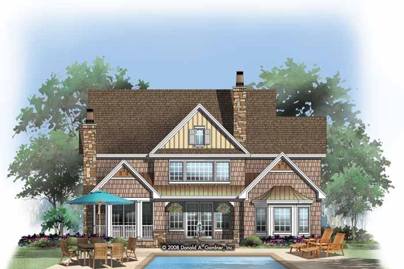 Home Plan - Exterior - Rear Elevation 2 for Craftsman House Plan #929-832 - 4 bed, 3.5 bath