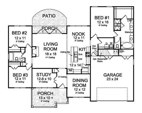 Home Plan - Ranch Floor Plan - Main Floor Plan #513-2160