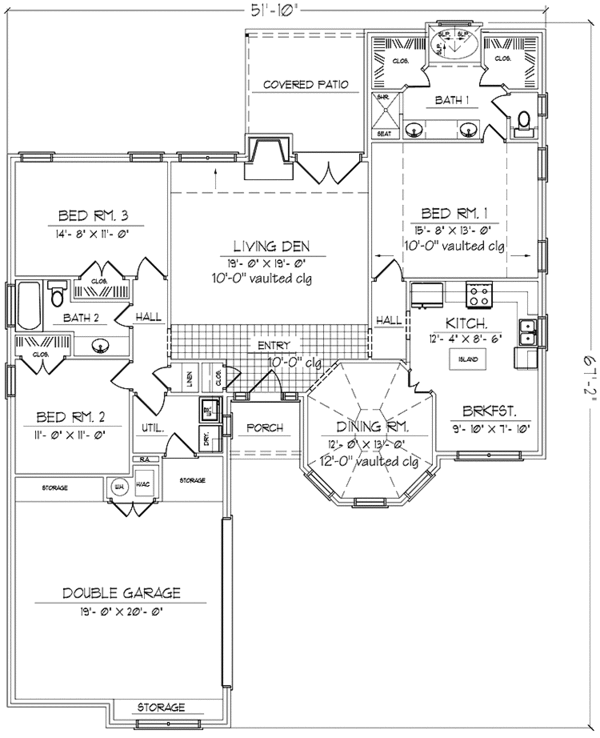 House Plan Design - Country Floor Plan - Main Floor Plan #42-643