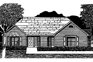 Exterior - Front Elevation 3 for Country House Plan #30-307 - 3 bed, 2 bath