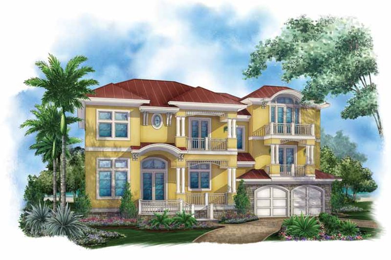 Architectural House Design - Exterior - Front Elevation 4 for Mediterranean House Plan #1017-136 - 4 bed, 5.5 bath