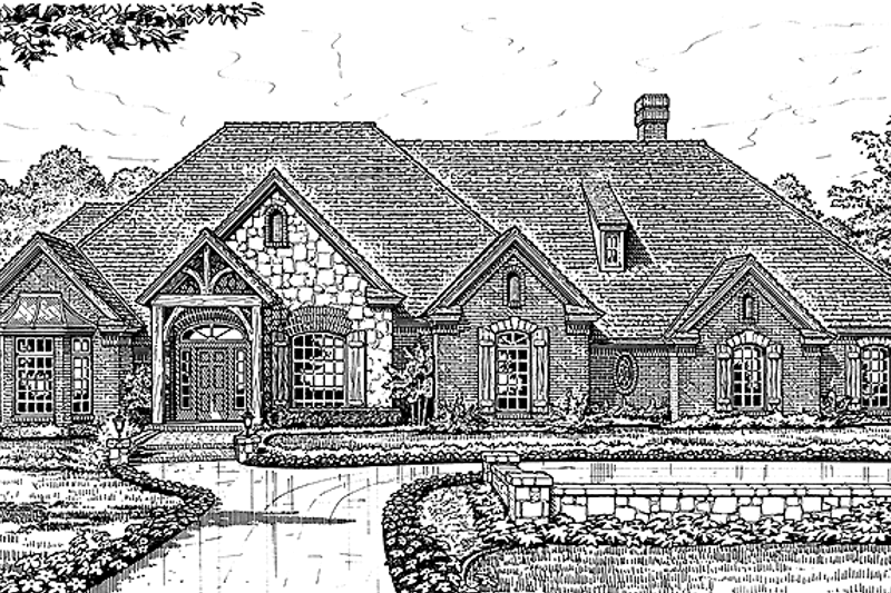 Architectural House Design - Country Exterior - Front Elevation Plan #310-1036