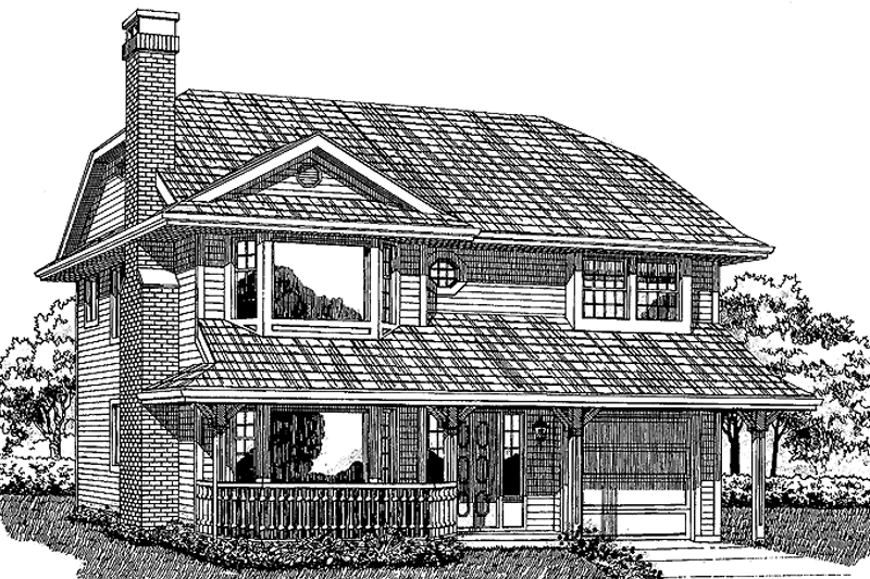 Architectural House Design - Country Exterior - Front Elevation Plan #47-684