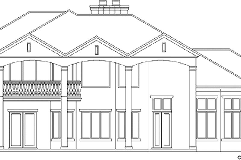 Architectural House Design - Exterior - Rear Elevation for European House Plan #930-333 - 5 bed, 4.5 bath