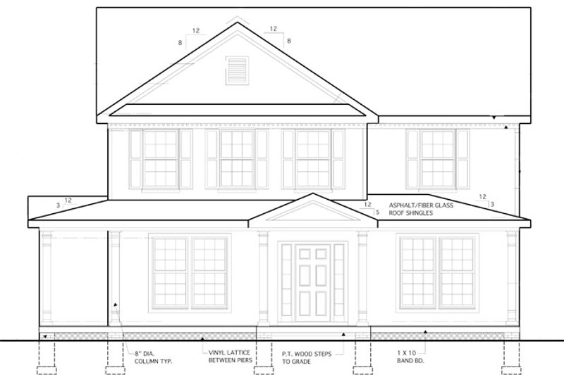 Home Plan - Exterior - Front Elevation 4 for Traditional House Plan #1053-53 - 4 bed, 2.5 bath