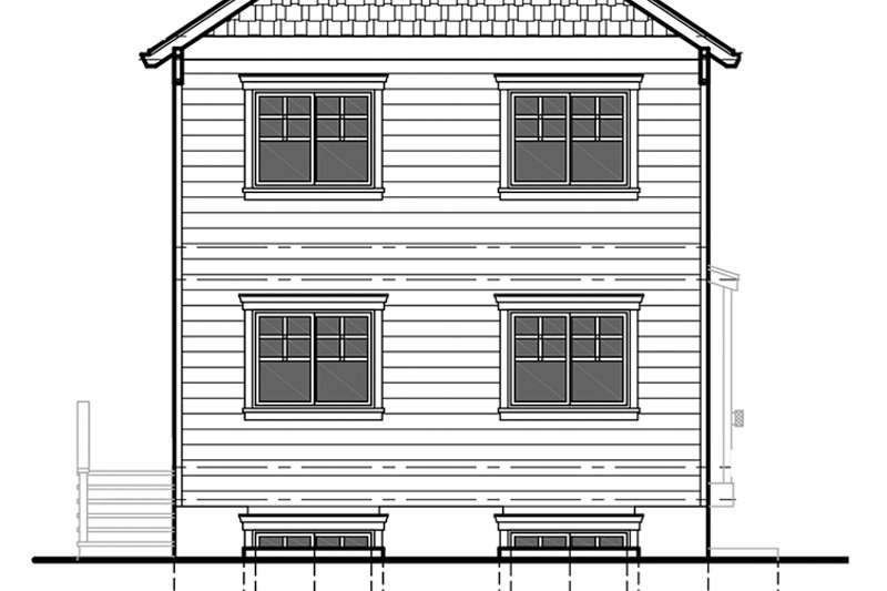 Architectural House Design - Exterior - Rear Elevation for Craftsman House Plan #303-473 - 6 bed, 4.5 bath