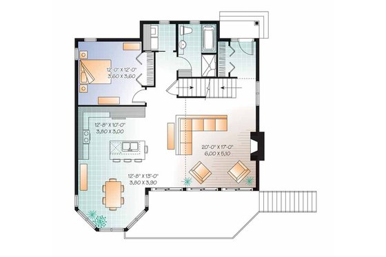 Floor Plan - Main Floor for European House Plan #23-2511 - 3 bed, 2 bath