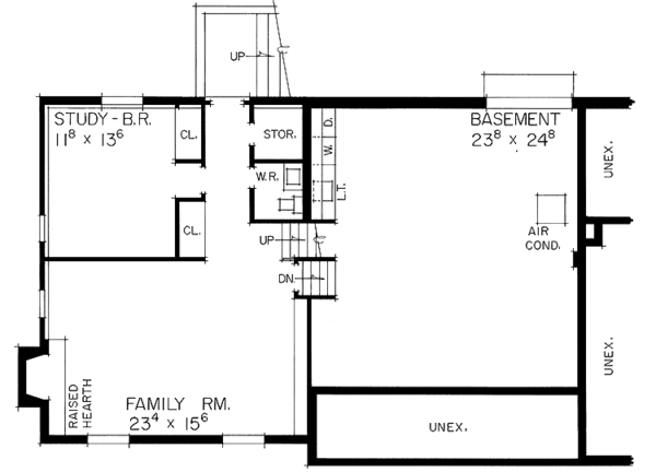 Dream House Plan - Country Floor Plan - Lower Floor Plan #72-553