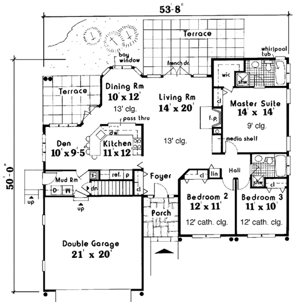 House Design - Traditional Floor Plan - Main Floor Plan #3-320