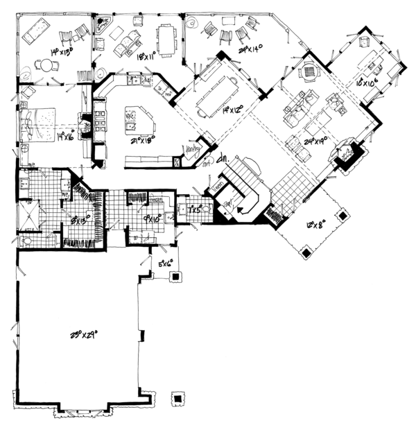 House Plan Design - Ranch Floor Plan - Main Floor Plan #942-31