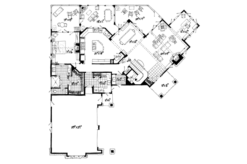 Home Plan - Floor Plan - Main Floor for Ranch House Plan #942-31 - 3 bed, 3.5 bath
