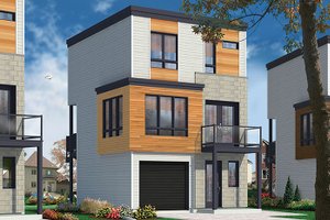 Exterior - Front Elevation 3 for Contemporary House Plan #23-2600 - 3 bed, 1.5 bath