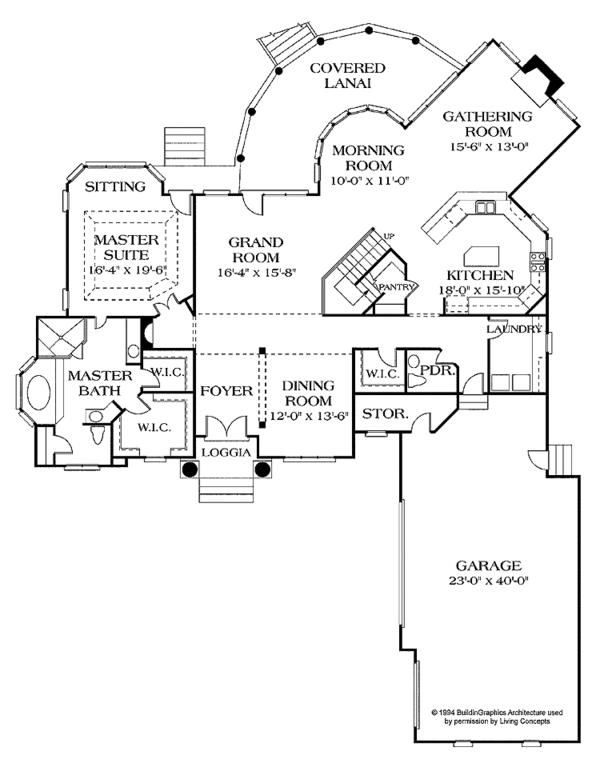Architectural House Design - Mediterranean Floor Plan - Main Floor Plan #453-186