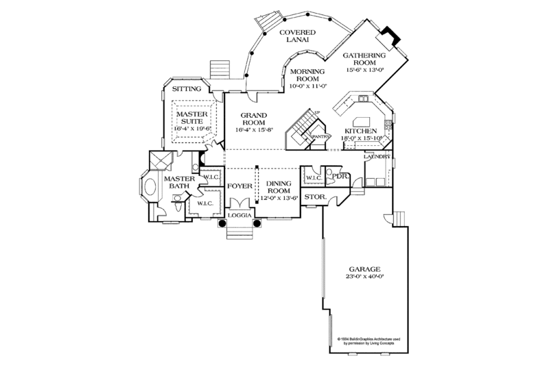 Home Plan - Floor Plan - Main Floor for Mediterranean House Plan #453-186 - 4 bed, 3.5 bath
