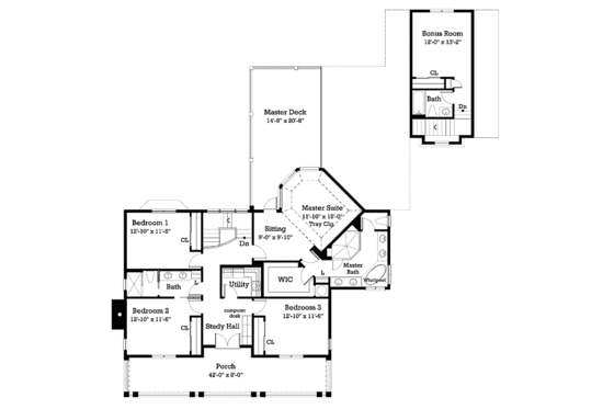 Floor Plan - Upper Floor for Victorian House Plan #930-221 - 4 bed, 2.5 bath