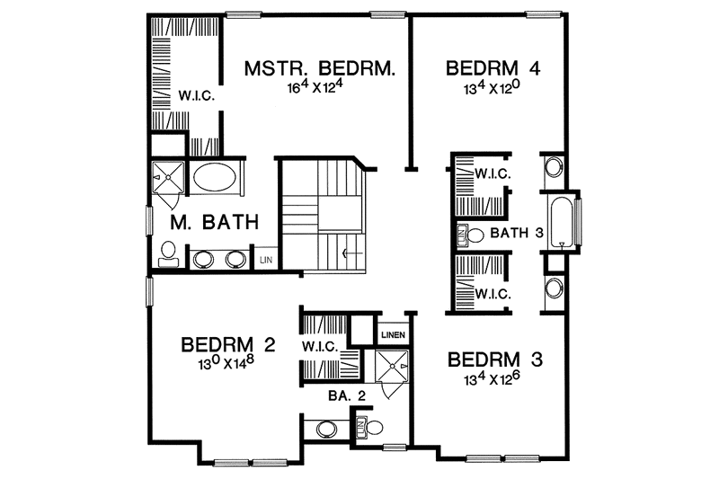 Dream House Plan - Floor Plan - Upper Floor for Country House Plan #472-370 - 4 bed, 3.5 bath
