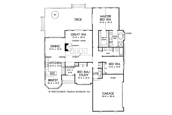 Floor Plan - Main Floor for Ranch House Plan #929-214 - 3 bed, 2 bath