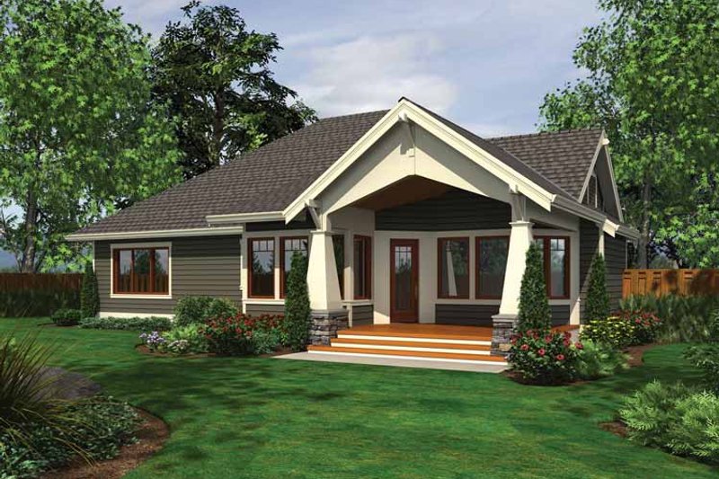 Architectural House Design - Exterior - Rear Elevation 1 for Ranch House Plan #132-534 - 3 bed, 2 bath