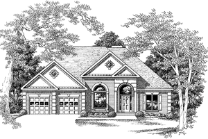 Exterior - Front Elevation 3 for Mediterranean House Plan #927-105 - 4 bed, 3 bath