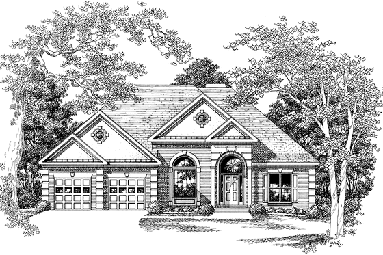 Exterior - Front Elevation 3 for Mediterranean House Plan #927-105 - 4 bed, 3 bath