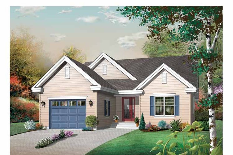 Dream House Plan - Exterior - Front Elevation 3 for Traditional House Plan #23-2430 - 3 bed, 1 bath