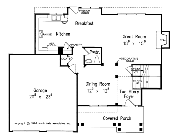 Home Plan - Colonial Floor Plan - Main Floor Plan #927-827