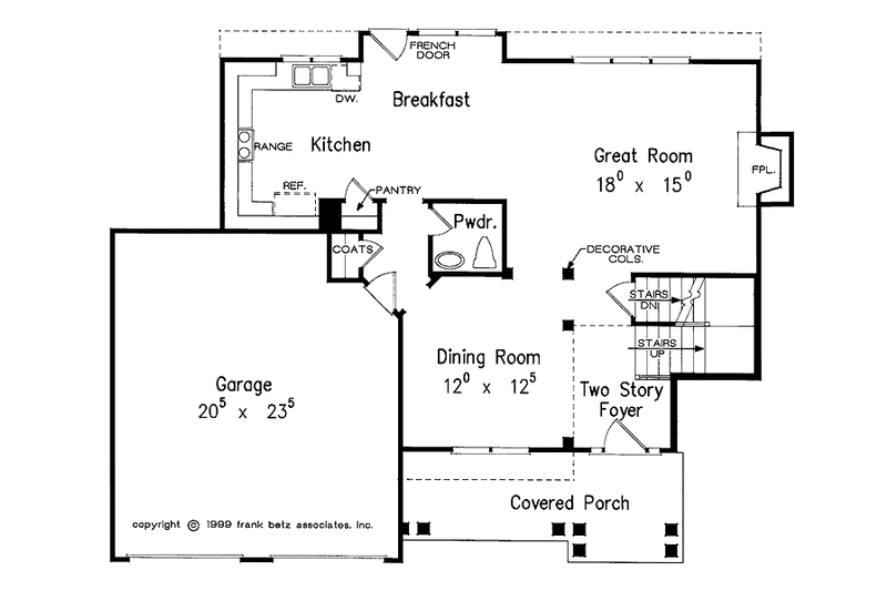 Home Plan - Floor Plan - Main Floor for Colonial House Plan #927-827 - 3 bed, 2.5 bath