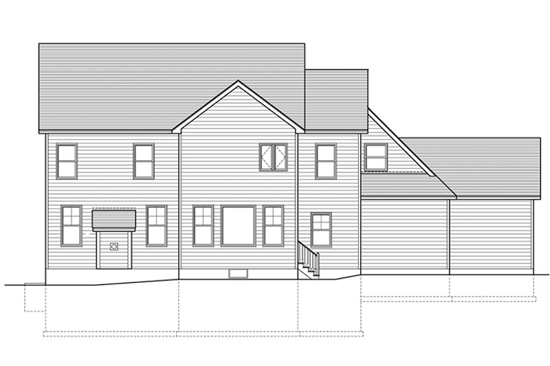 Architectural House Design - Exterior - Rear Elevation for Traditional House Plan #1010-158 - 4 bed, 2.5 bath