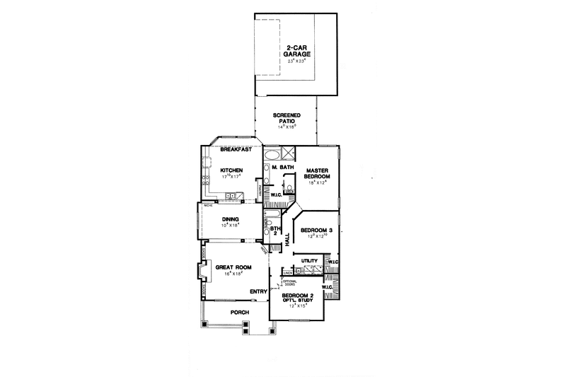 Home Plan - Floor Plan - Main Floor for Craftsman House Plan #472-393 - 2 bed, 2 bath