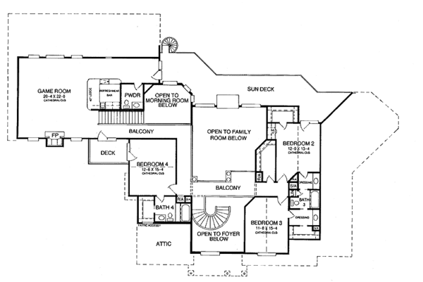 House Blueprint - Mediterranean Floor Plan - Upper Floor Plan #952-180