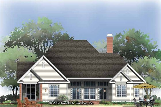 Exterior - Rear Elevation for Traditional House Plan #929-788 - 4 bed, 3 bath