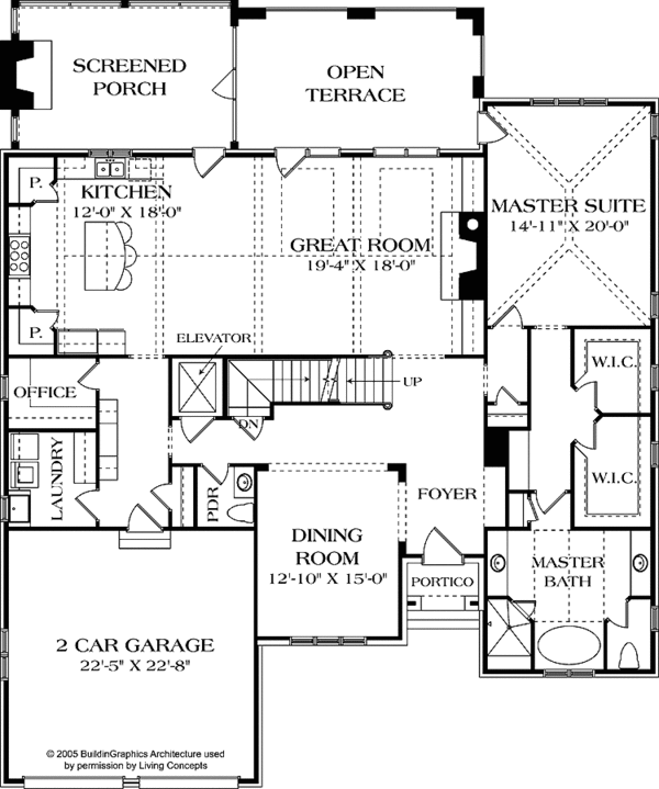 House Blueprint - European Floor Plan - Main Floor Plan #453-588